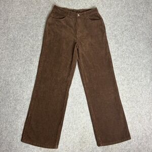 Hesperus Womens Brown Corduroy High Waist Wide Leg Size 27x28 Retro Pants
